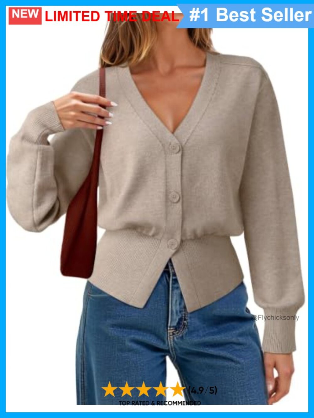 Womens Ribbed Knit Open Front Cardigan Peplum Button Sweater
